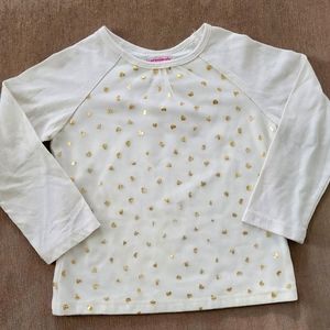 Girls size 3T white top with gold hearts